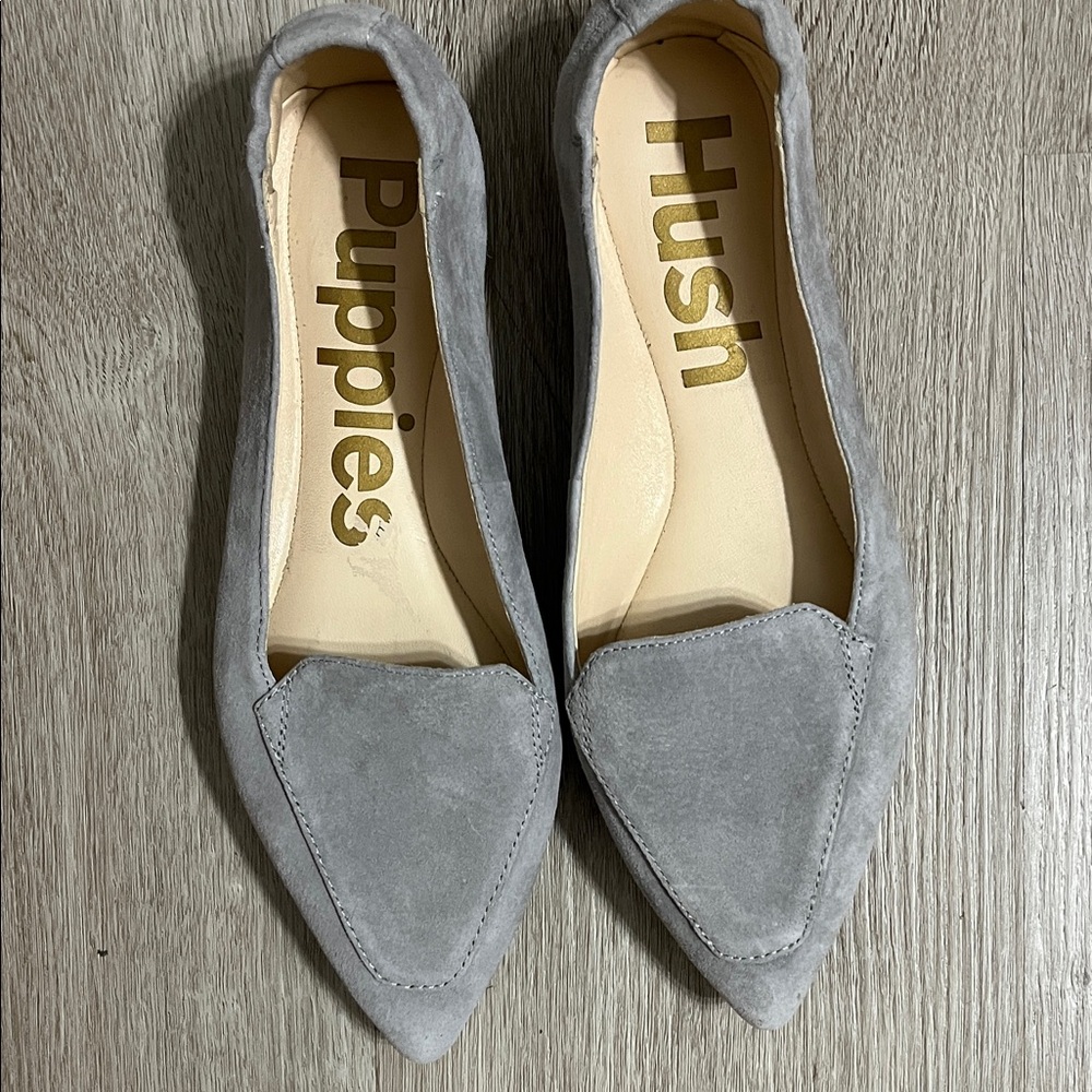 Hush Puppies Women's Soft Gray Suede Loafers